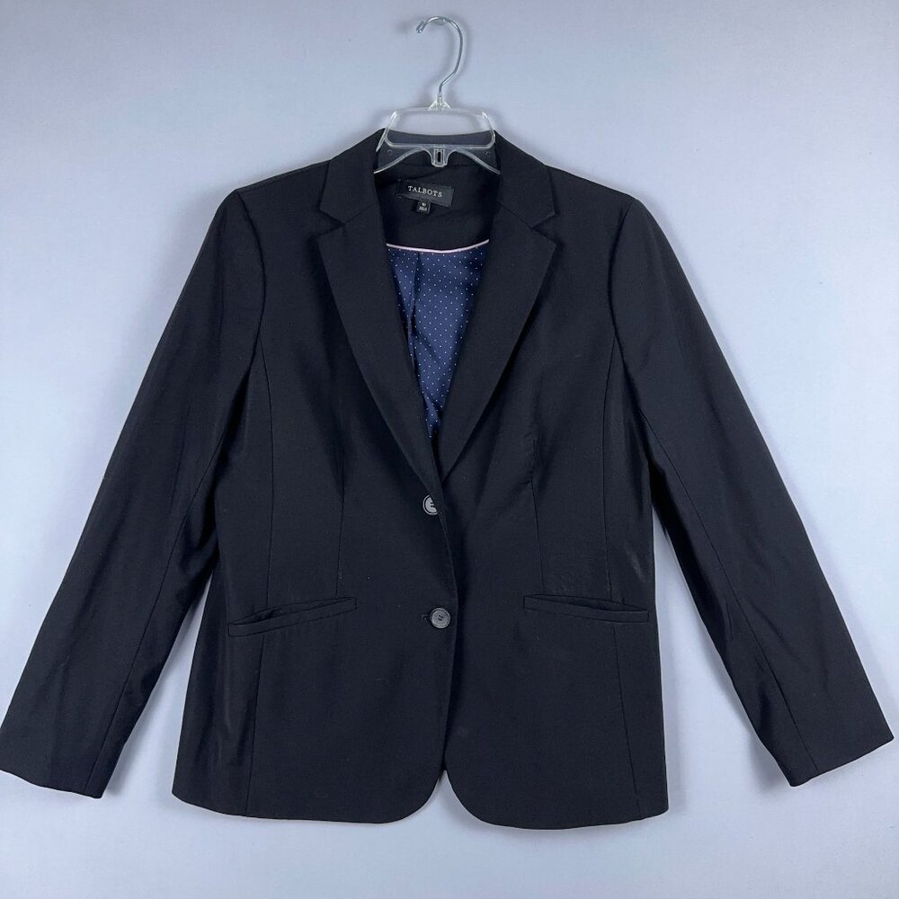 Talbots Blazer Coat Womens Size 10 Single Breasted JO1931 Lined Front Black